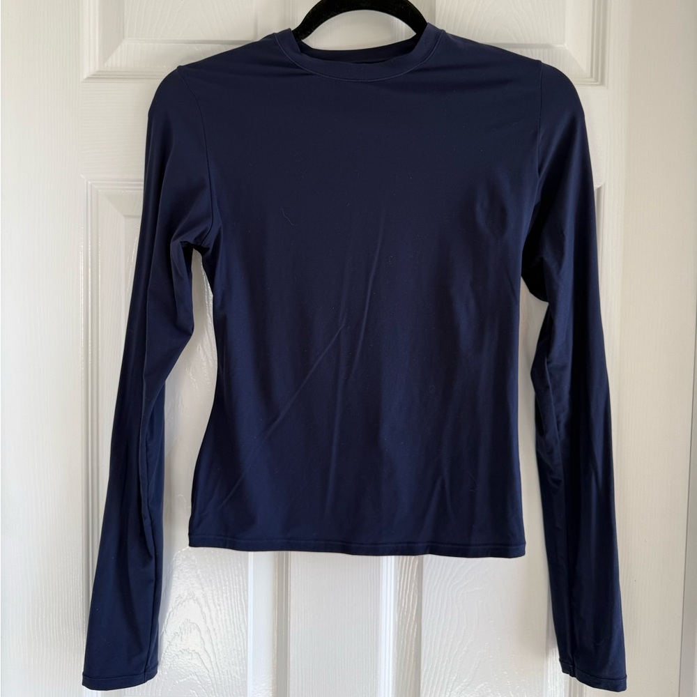 SKIMS Navy Blue Long Sleeve Top